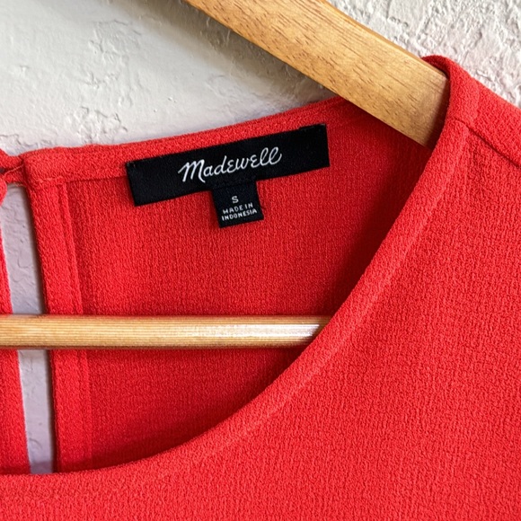 Madewell Orange Peplum Blouse Top - Picture 4 of 6